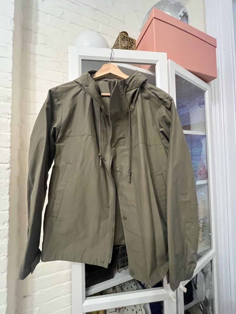 Uniqlo Olive Green Hooded Rain Jacket